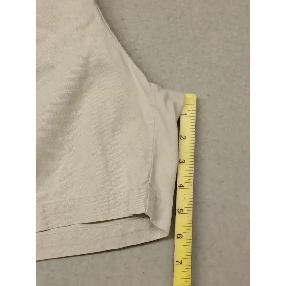 Chaps Ralph Lauren (Large) Men's Beige Vintage Cotton String and Zip Shorts